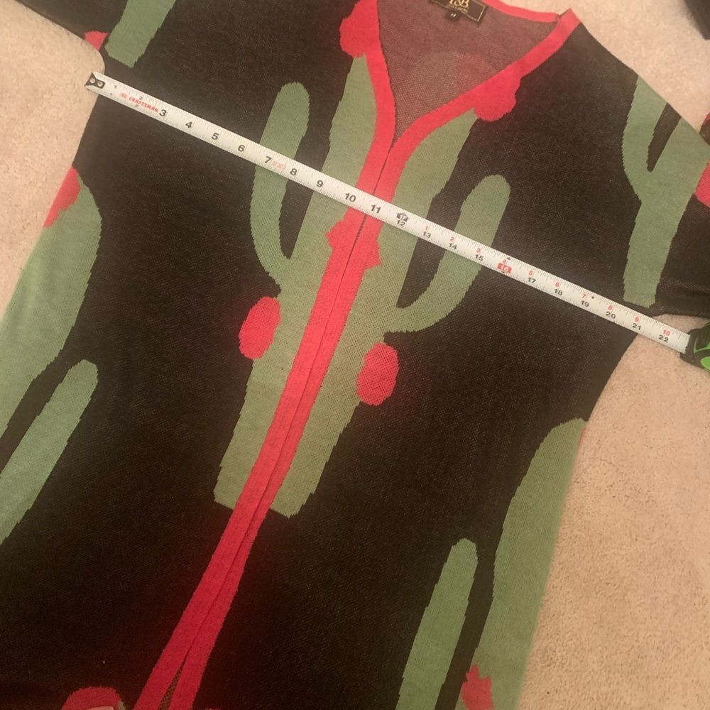 Lucky & Blessed Pink and Green Cactus Sweater Cardigan - Picture 6 of 7